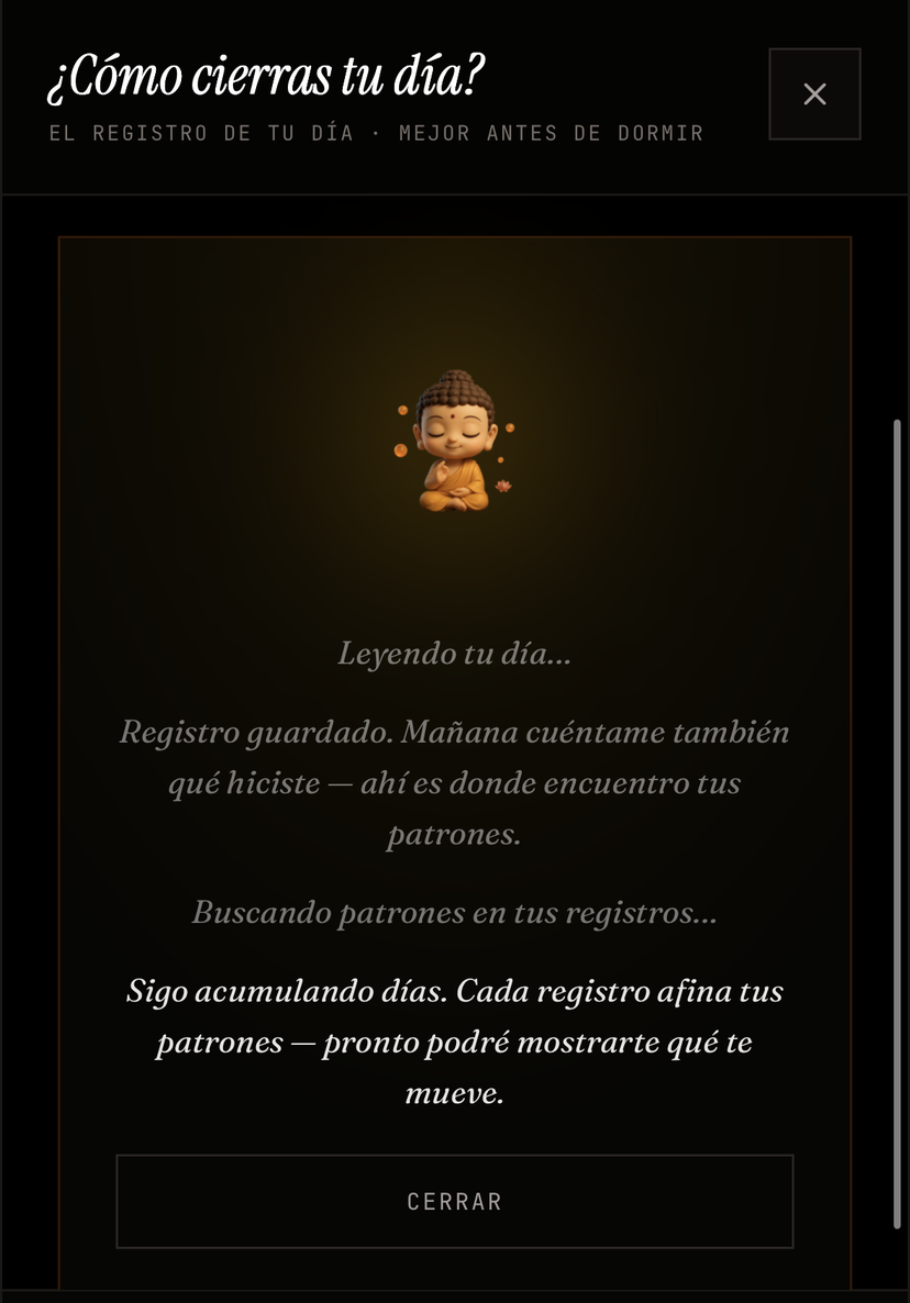 El Ritual del Registro: Buda procesando el día del usuario
